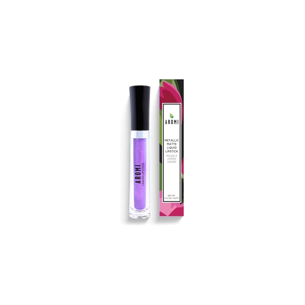 Aromi Bright Purple Lilac Metallic Liquid Lipstick (Purple Unicorn)