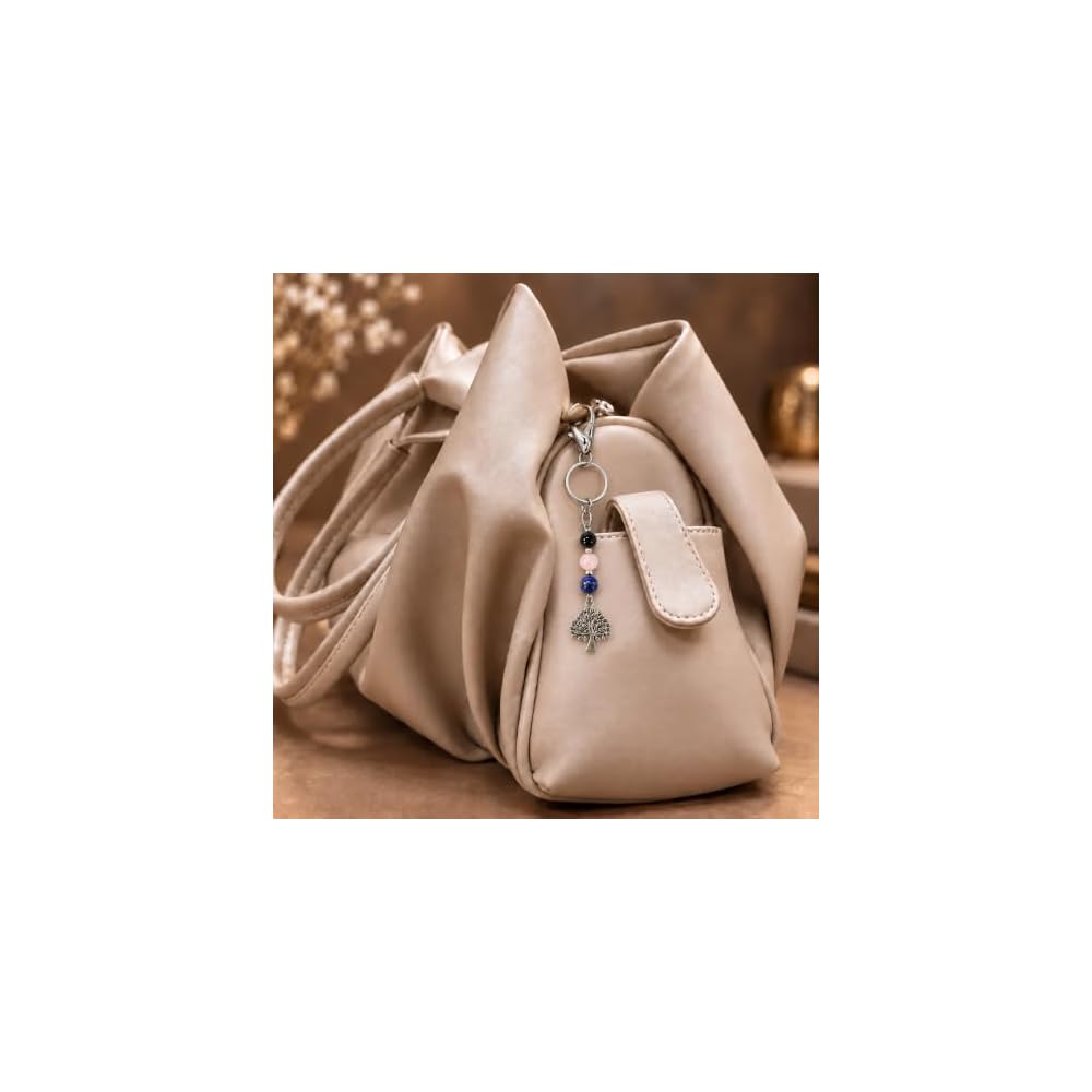 KARMAPLEDGE Tree of Life Crystal Bag Charm Keychain Gift for Women and Men