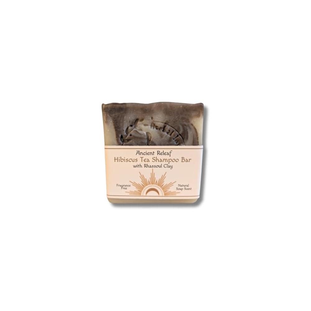 Hibiscus Tea Shampoo Bar, with Rhassoul Clay, Tallow, Fragrance-Free, Cleansing, Nourishing, Refreshing, Volumizing, Hydrating 1 Bar. 5oz.