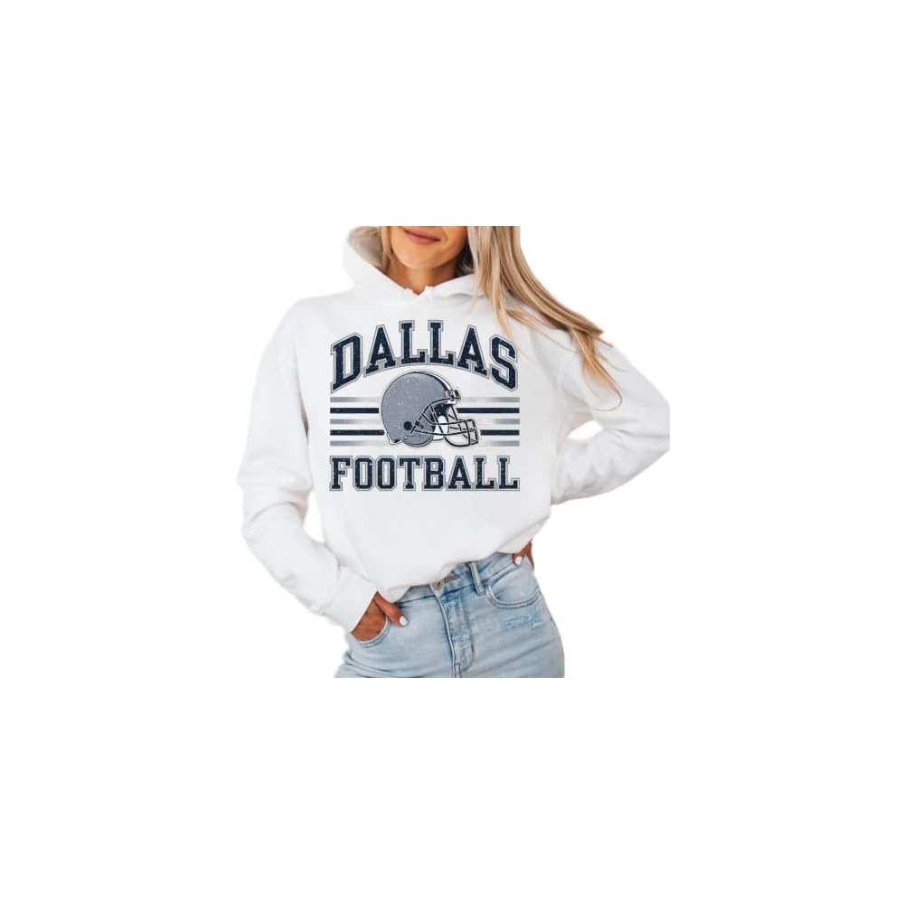 Distressed Dallas Football Sweatshirt – Vintage Retro College Style Gridiron Graphic Pullover Top