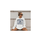 Distressed Dallas Football Sweatshirt – Vintage Retro College Style Gridiron Graphic Pullover Top