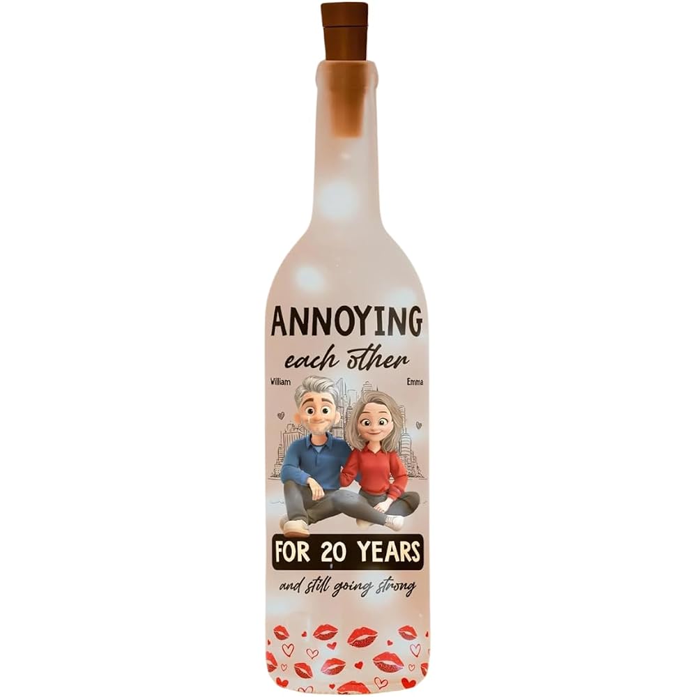 Annoying Each Other For Years And Still Going Strong - Personalized Couple Bottle Lamp, Annoying Each Other Bottle Lamp, Anniversary Birthday Gifts For Wife Husband, Christmas Adult Gifts For Her Him