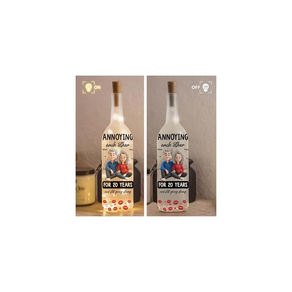 Annoying Each Other For Years And Still Going Strong - Personalized Couple Bottle Lamp, Annoying Each Other Bottle Lamp, Anniversary Birthday Gifts For Wife Husband, Christmas Adult Gifts For Her Him