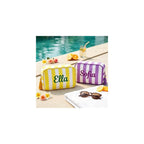 Personalized Embroidered Striped Cosmetic Bag with Name, Custom Waterproof Toiletry Pouch with Tassel, Travel Makeup Case for bridesmaid, Mahjong Tile Bag Gift for Birthday Bachelorette Party Favor