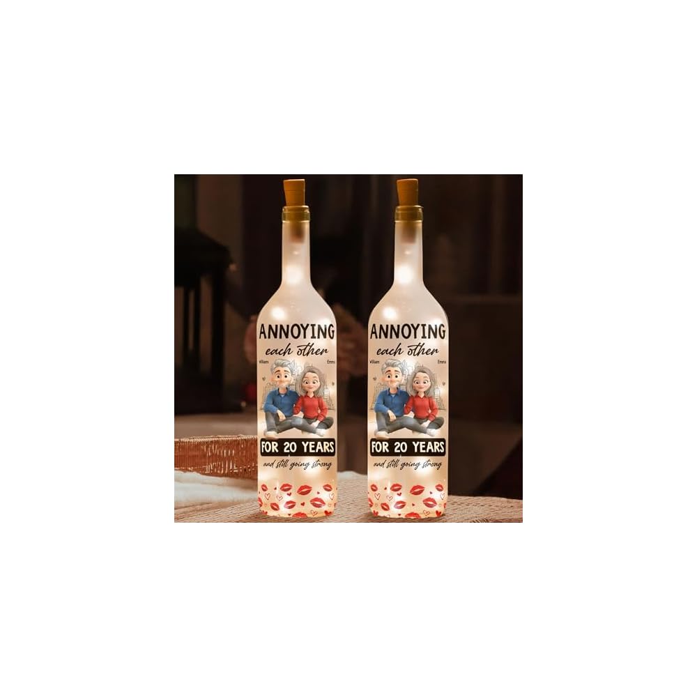 Annoying Each Other For Years And Still Going Strong - Personalized Couple Bottle Lamp, Annoying Each Other Bottle Lamp, Anniversary Birthday Gifts For Wife Husband, Christmas Adult Gifts For Her Him
