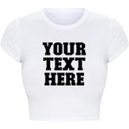 Customizable Crop Top – Design Your Own Baby Tee – Fitted Retro Y2K Shirt – Stylish Personalized Summer Gift