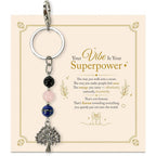 KARMAPLEDGE Tree of Life Crystal Bag Charm Keychain Gift for Women and Men