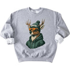 Green Bay Mascot Sweatshirt | Cool Vintage Look Deer Graphic | Unisex Crewneck Pullover | Game Day Style